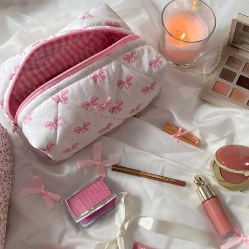 Novo saco de armazenamento de arco viagem portátil saco de cosméticos armazenamento pequeno saco organizador de maquiagem das meninas portátil pequeno arco bolsa de maquiagem