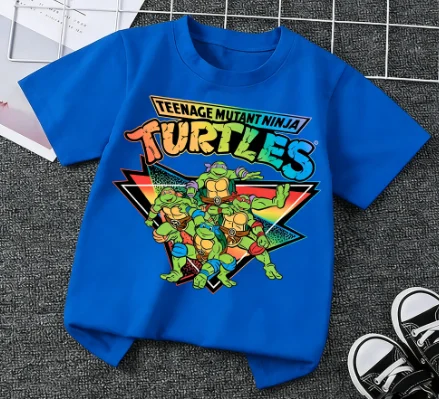 Camiseta de Algodón para Niños de Nickelodeon "Teenage Mutant Ninja Turtles" - Primavera/Verano, Suave y Cómoda, de Manga Corta