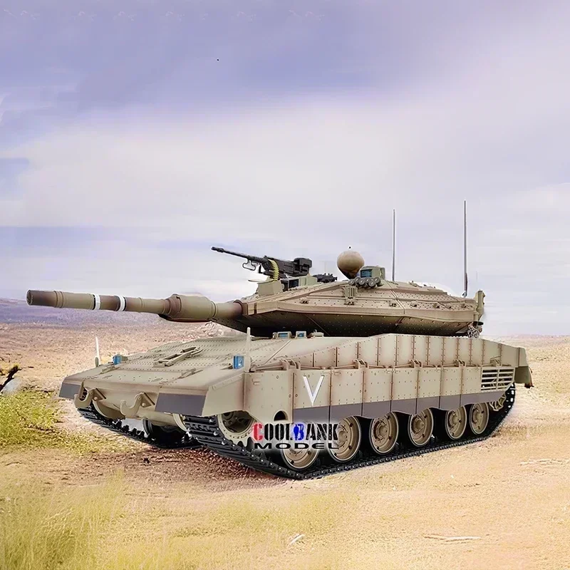 오리지널 탱크 리모컨 Henglong 3958 이스라엘 Merkava Mk Iv 메인 배틀 모델 1/16 금속 트랙 오프로드 RC카 어린이 장난감