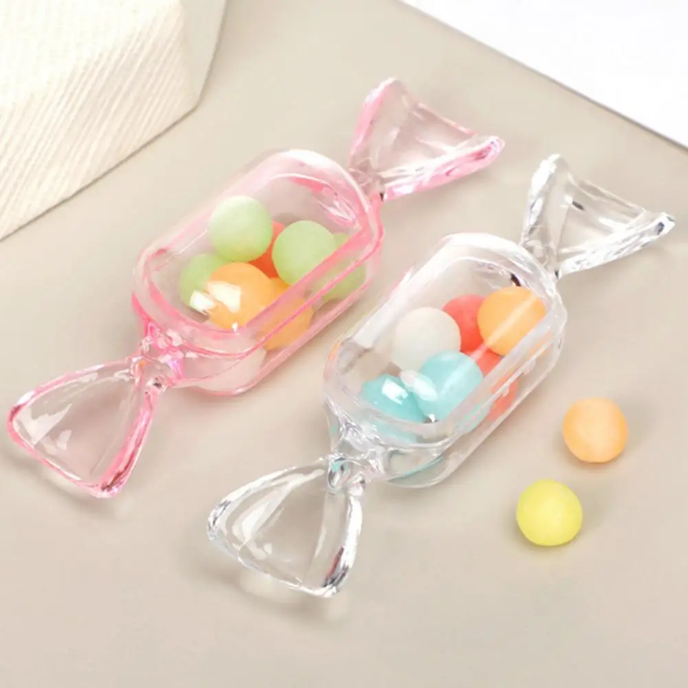 10Pcs Creative Transparent Candy Shape Rings Earrings Jewelry Box Mini Plastic Candy Box Baby Shower Birthday Party Supplies