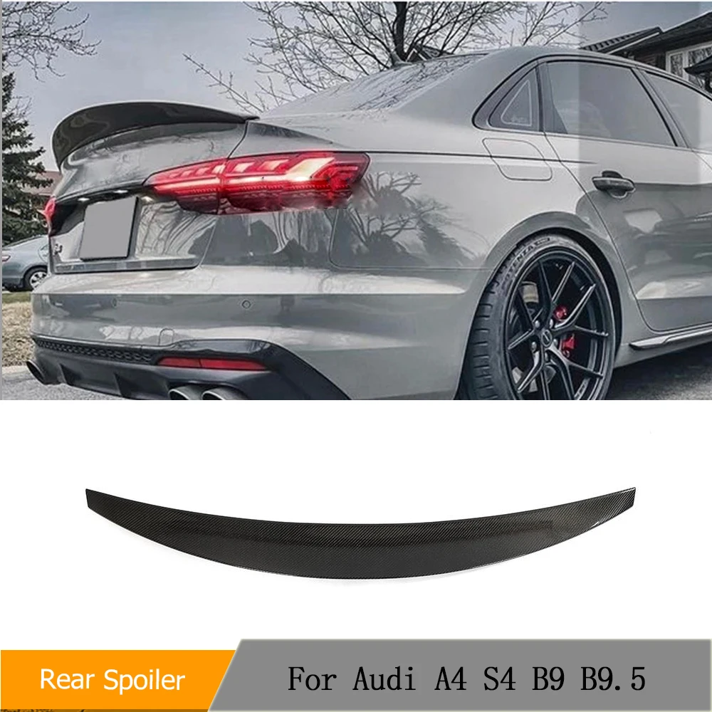 Carbon Fiber Car Rear Trunk Spoiler Wing for Audi A4 Sline S4 B9 B9.5 Sedan 2017-2023 Rear Spoiler Boot Lip Wing Lid