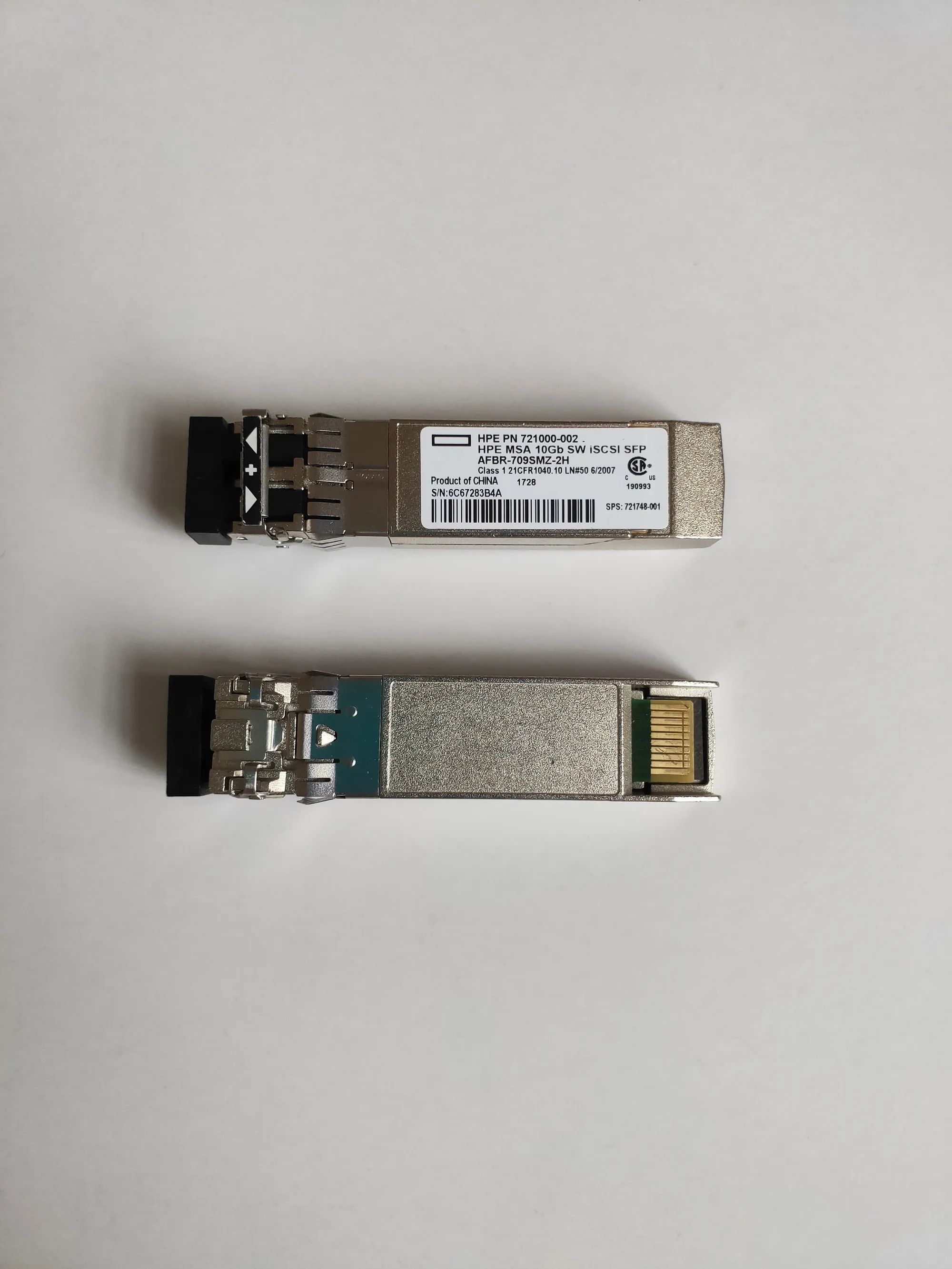 Armazenamento SFP, módulo da fibra de 10GB, 721000-001 721000-002/721748-001, AFBR-709SMZ-1H C8R23A C8R25A MSA 2040, 10Gb SW ISCSI SFP