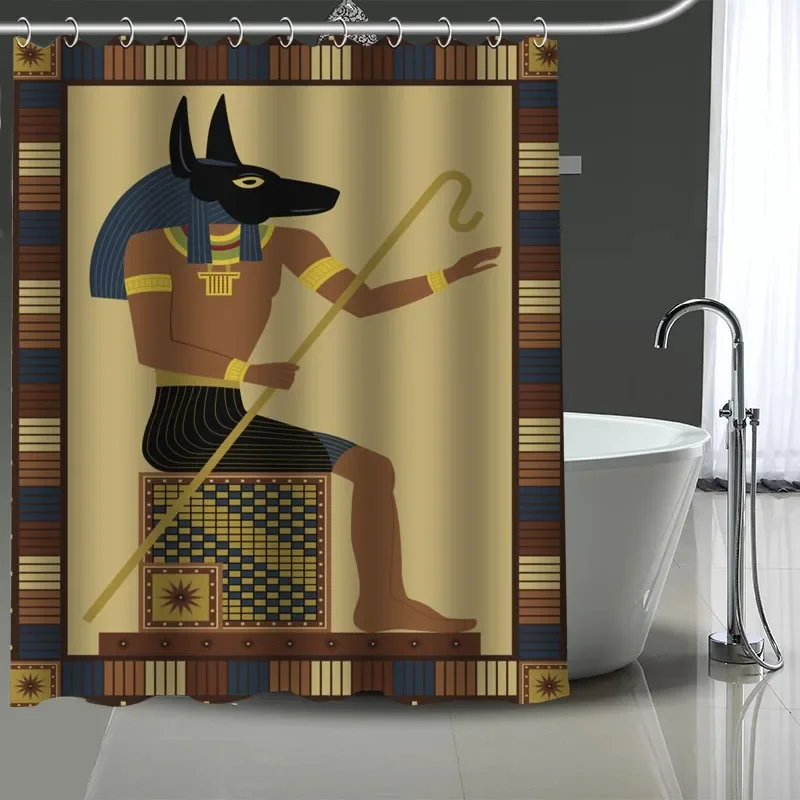 Egypt Anubis Egyptian Culture King Shower Curtain,Waterproof Polyester Fabric Home Décor pyramid Bath curtain with 12 hooks