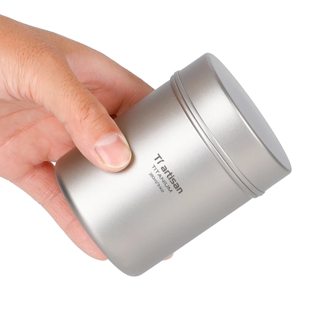 High Quality New Tin Can 280ml Coffee Canister Outdoor Tableware Portable Size Seal Box Tea Container Titanium