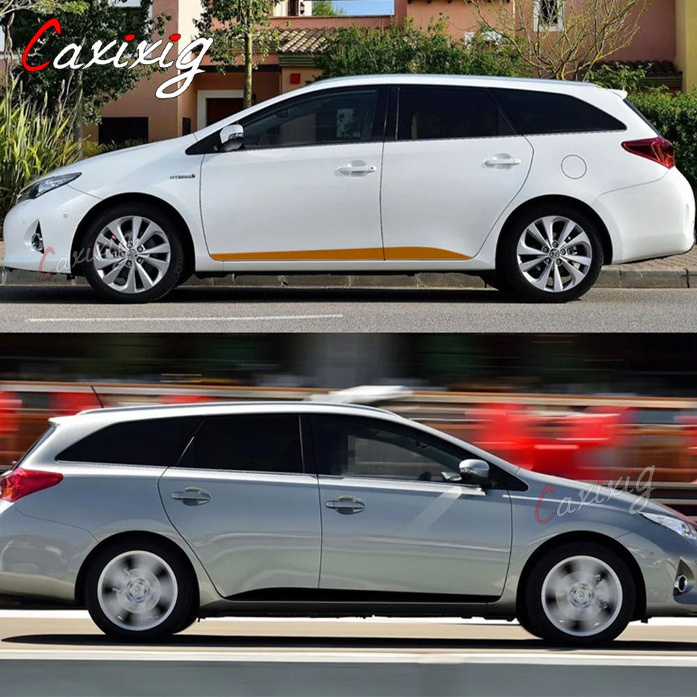 Sport Stripes Both Side Car Door Side Skirt Sticker For-Toyota AURIS 2013-2019 Racing Styling Auto Body Decor Vinyl DIY Decals view 3
