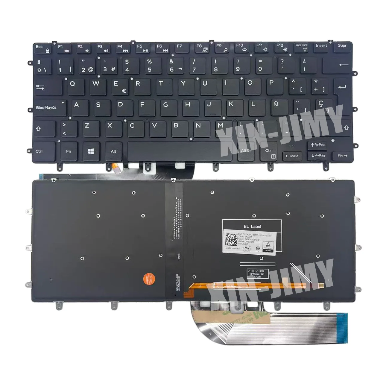 9560 Spanish backlit keyboard For DELL XPS 15 7590 （no 2 in 1）9550 9560 9570 M5510 Inspiron 7558 7568 7590 P5