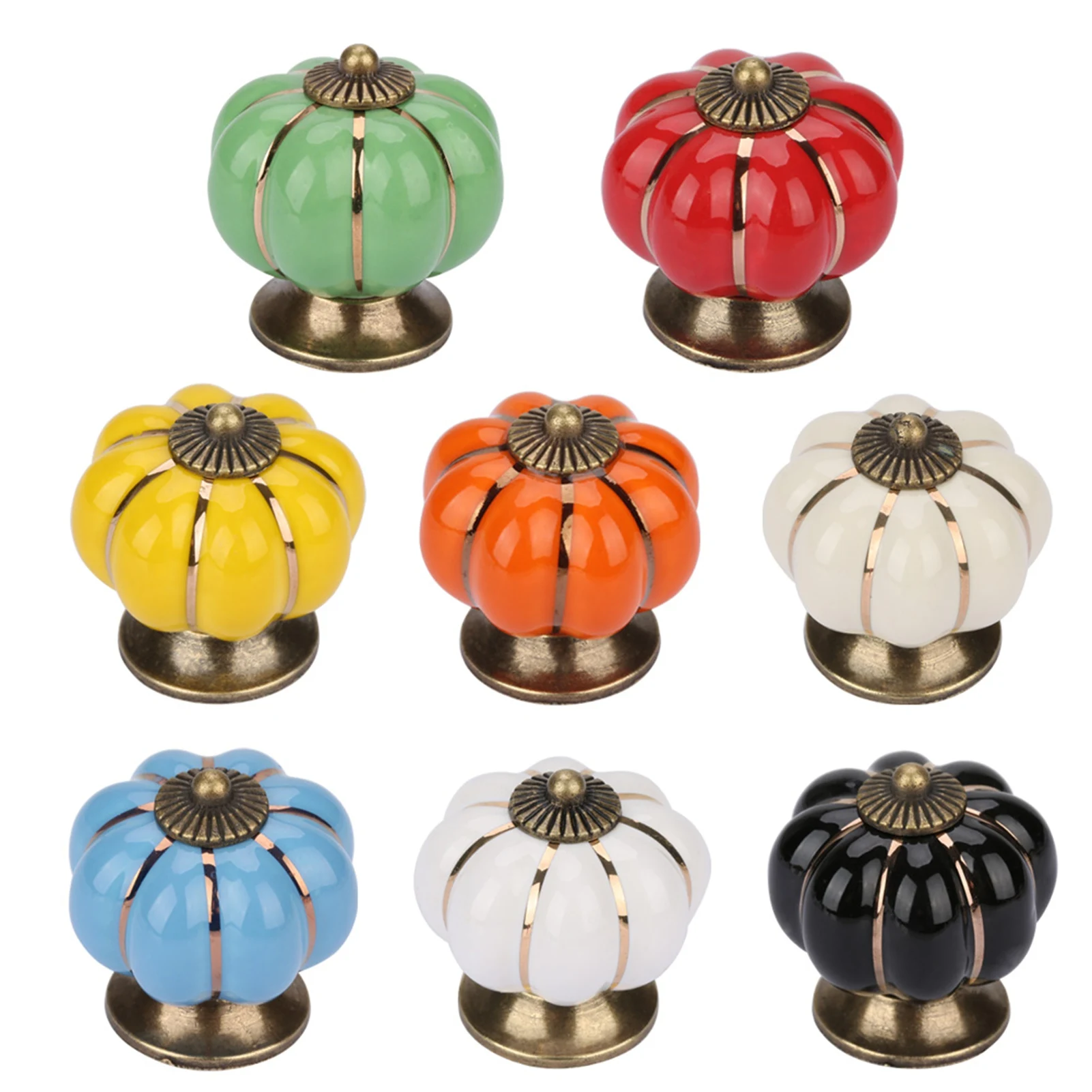 Ceramic Handles Ceramic Knobs Ceramic Pumpkin Knobs European  Handle Pull for Room Cabinet Drawer Furniture Pumpkin Knobs