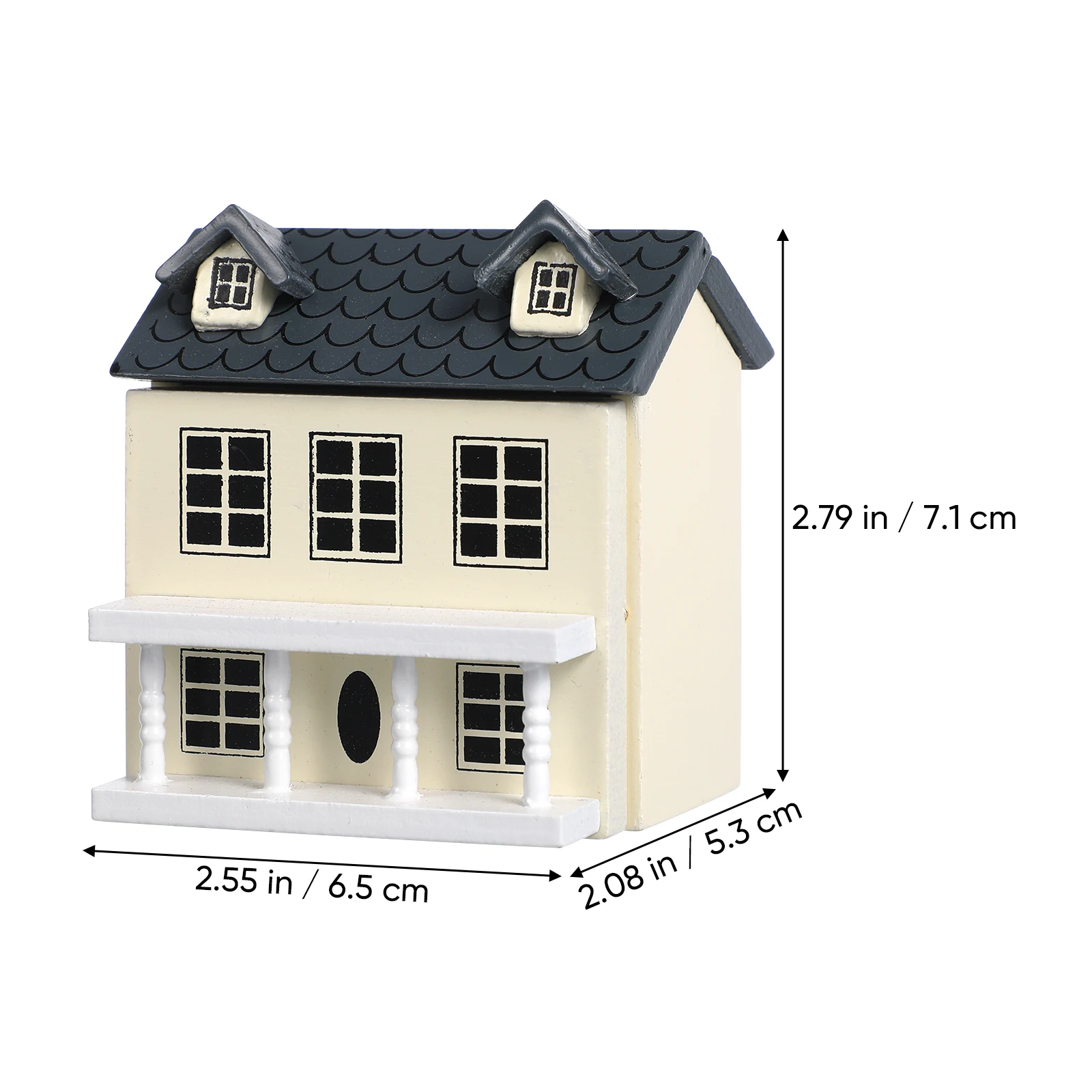 Mini House Ornament Villa Small House Portable Dollhouse Toy Model Miniature Kits Tiny Wooden Ornament Christmas Decor