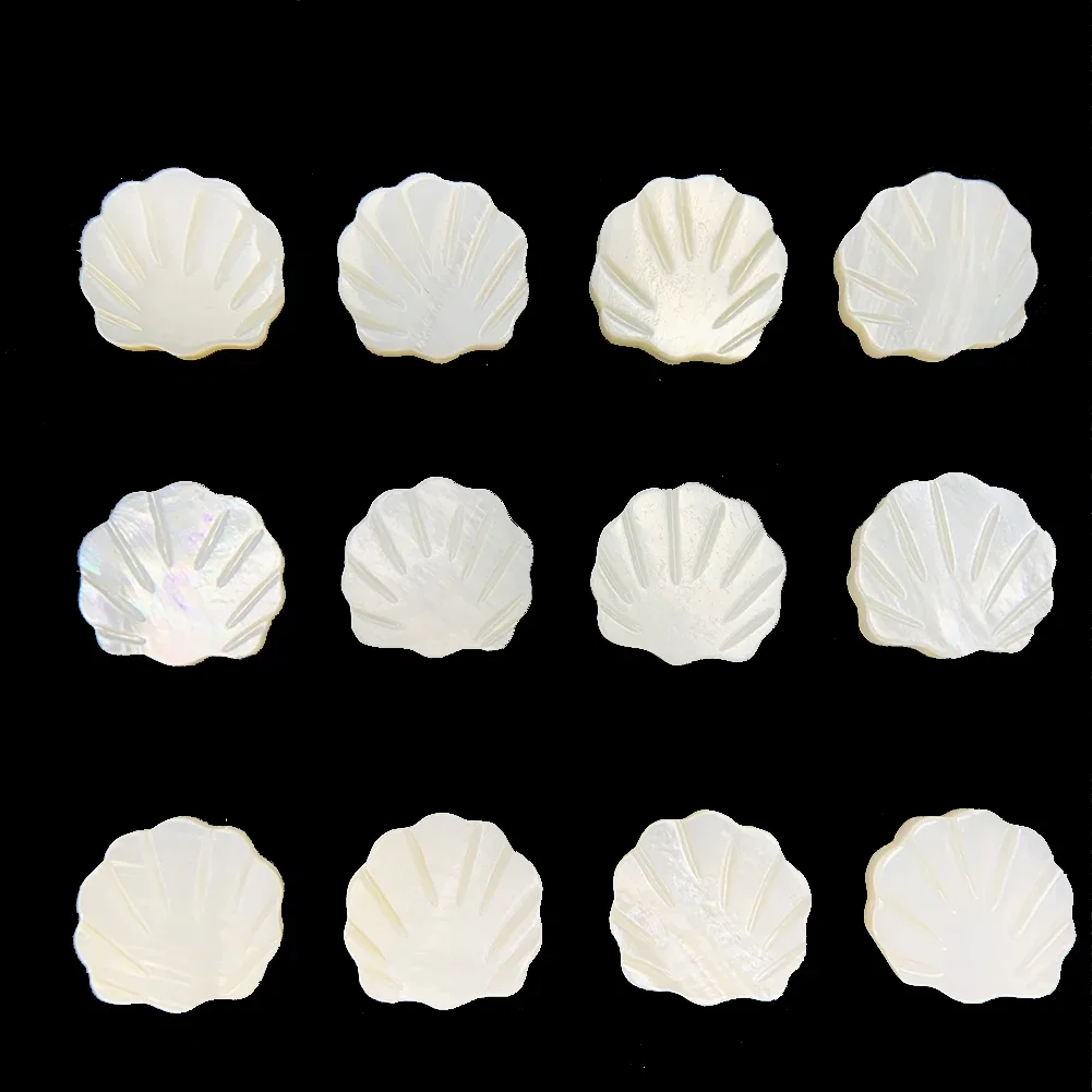 

5PC Natural White Mother of Pearl Seashell Scallop Beads Hairpin Jewelry Pendant 2-holes Flatback Buttons Apparel Sewing Crafts