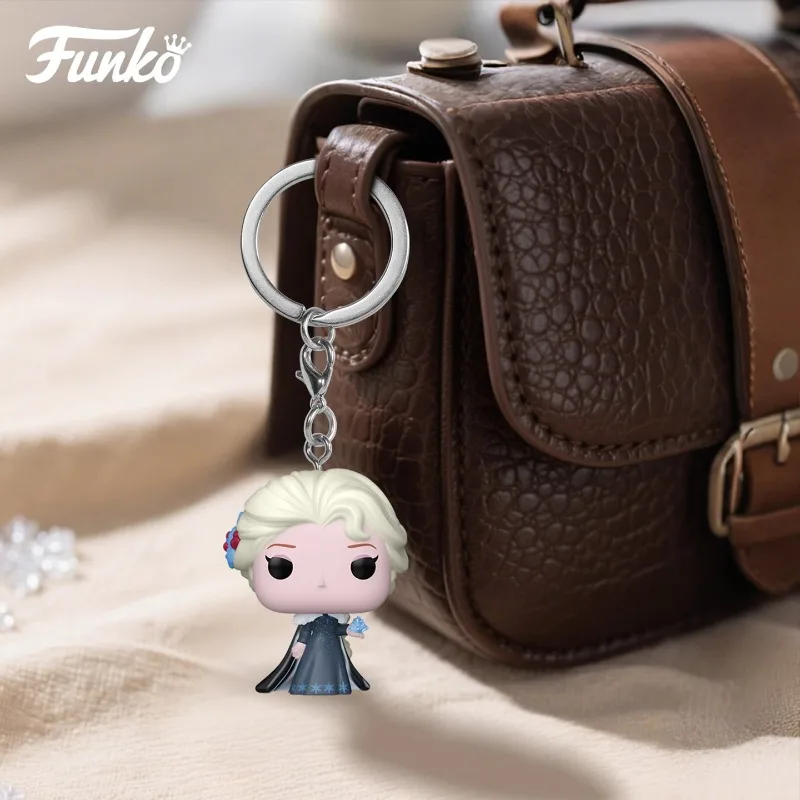 Edición genuina FUNKO POP 《 llavero de princesa Elsa de Frozen de Disney", decoración de escritorio de Anime, modelo de adorno, juguetes, modelo coleccionable