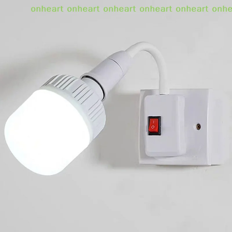 [C]Light Flexible Bend Mobile Test LED Light Socket Light Bulb Adapter Plug Switch E27 Lamp Bases Adjustable Rotating Holder