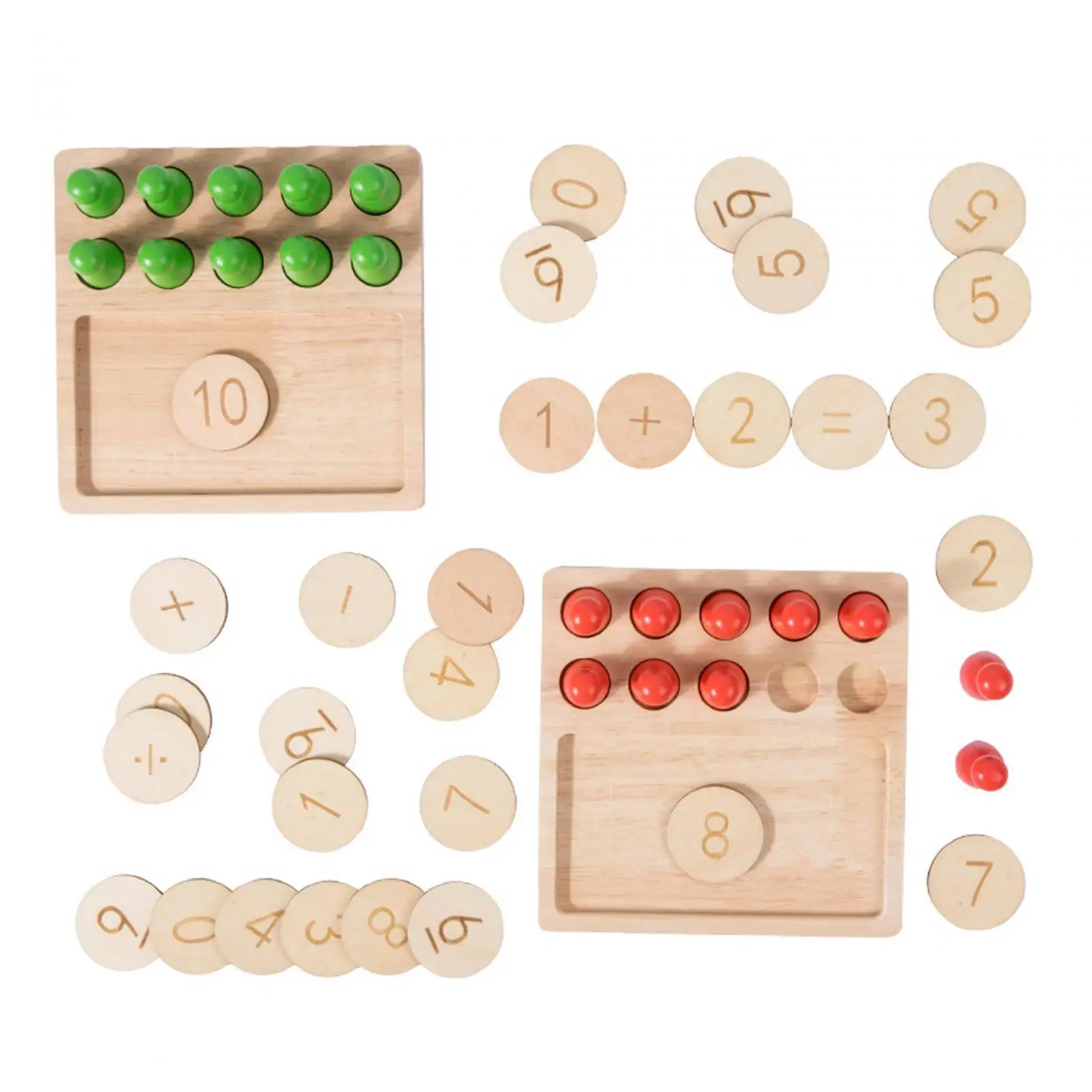 Wooden Math Board Maths Learning Toy with Numbers for 3 4 5 6 Year Old Boys