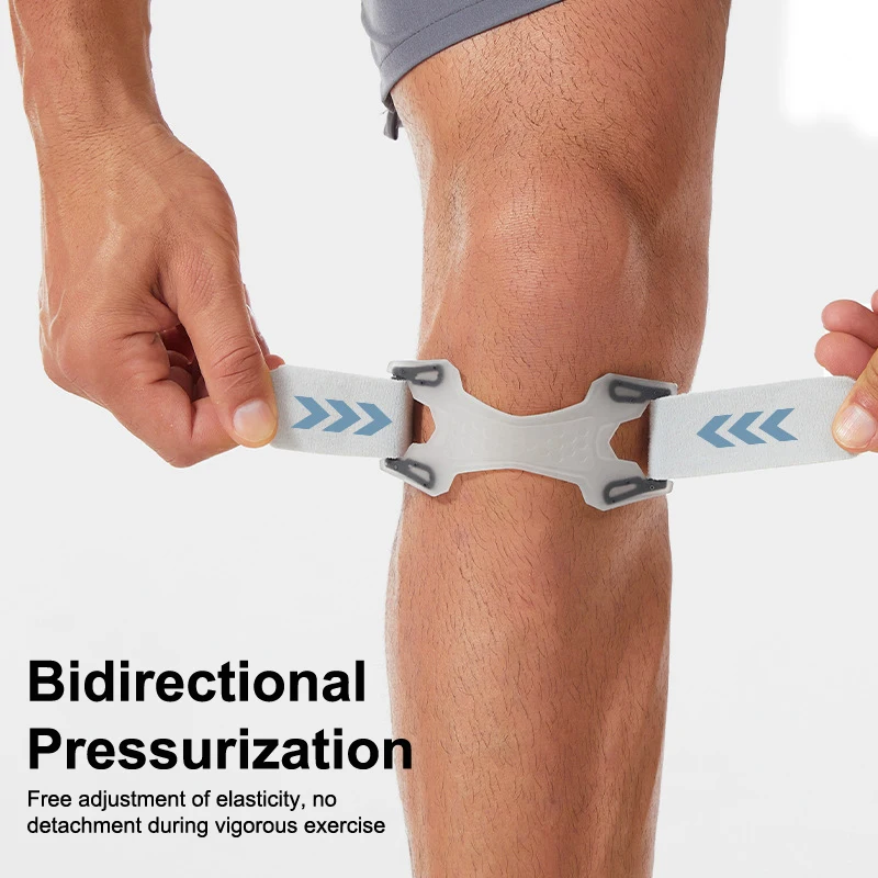 Patella Kneecap Band Adjustable Silicone Knee Tendon Strap Pressurized Protector Knee Pad Shock Absorption Basketball Sports