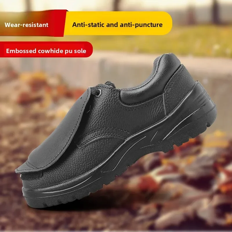 DurableLabor Insurance ShoesCowhideSafety Shoes Anti-smashing And Anti-piercing European Standard Steel Head Removable Cover Wor