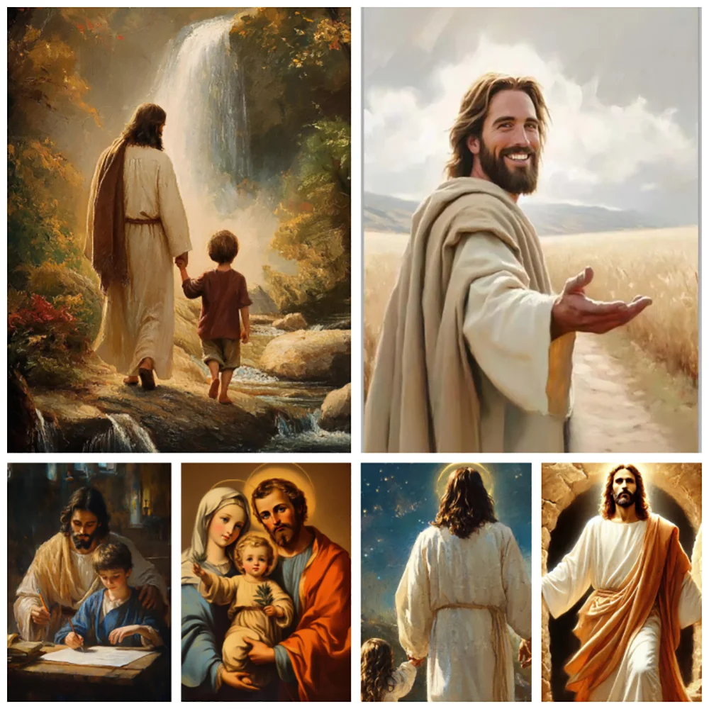 The Journey Home Jesus children Portrait Posters Print Canvas Painting Retro Christ Faith Art Wall Pictures Home Religion Decor
