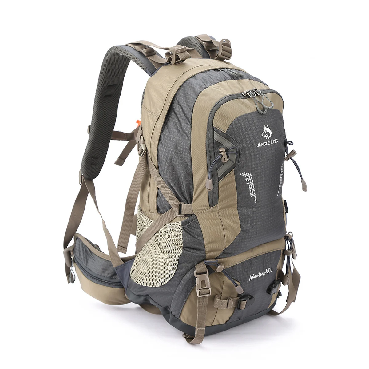 40L Nylon Hiking Backpack Trekking Camping Travel Rucksack with Mesh Back Panel Padded Hip Belt Adjustable Straps and Pockets