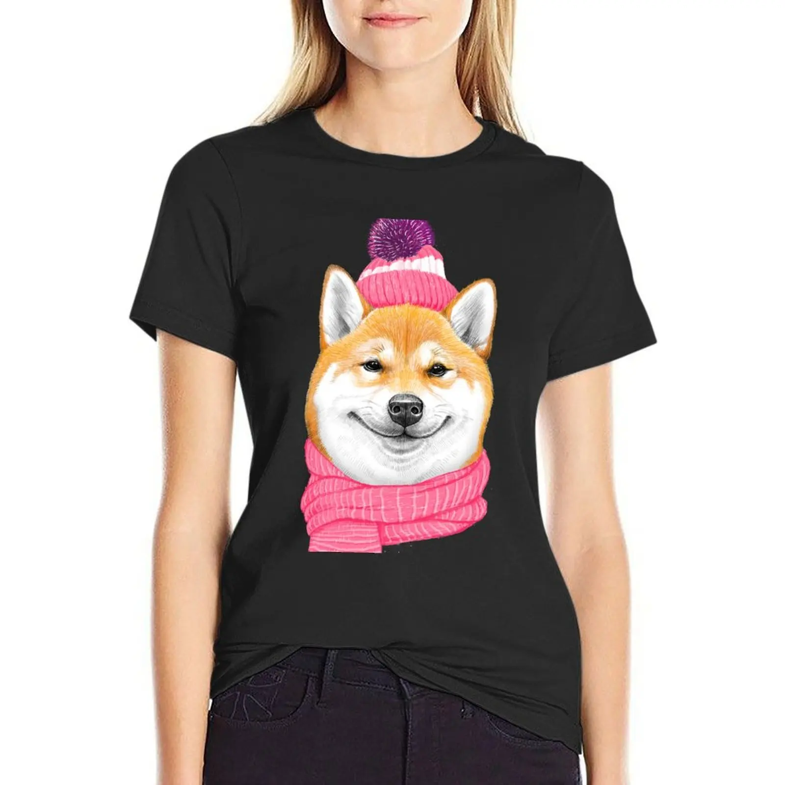 

Shiba inu T-Shirt animal print shirt for girls aesthetic clothes shirts graphic tees korean fashion Women's cotton t-shirt