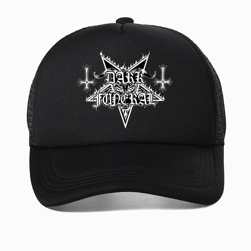 

Black Metal Dark Funeral men Hip hop hat Women Men's 3D Print Dark Funeral Band Baseball cap rock pop Swedish Dark Metal hats