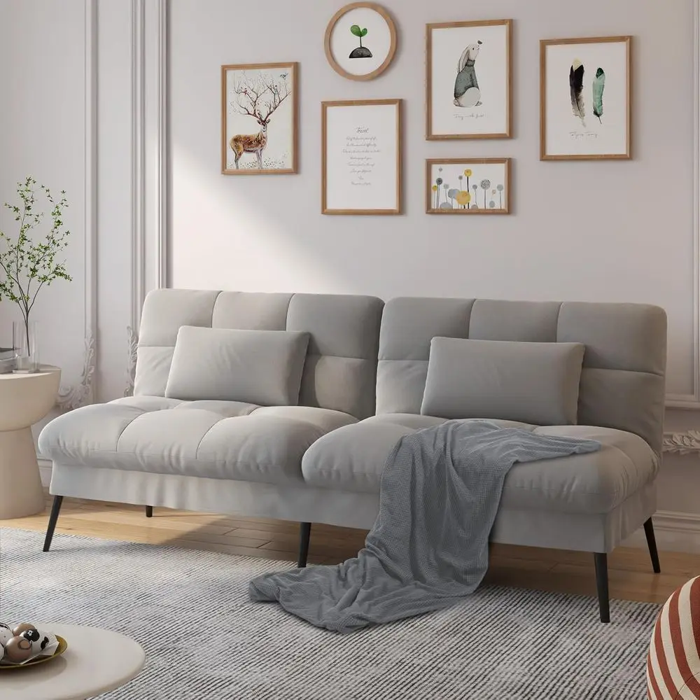 72 Multi-Angle Reclining Loveseat Sofa with Pillows for Living Room and Office