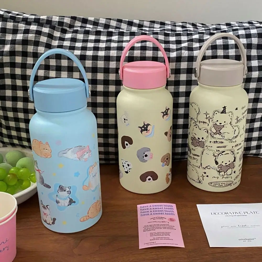 

Water Bottle 900ml Insulated Water Bottle With Straw Cold Drink Portable Insulation Cup with Straw Hot Drink Thermal Cup Kid