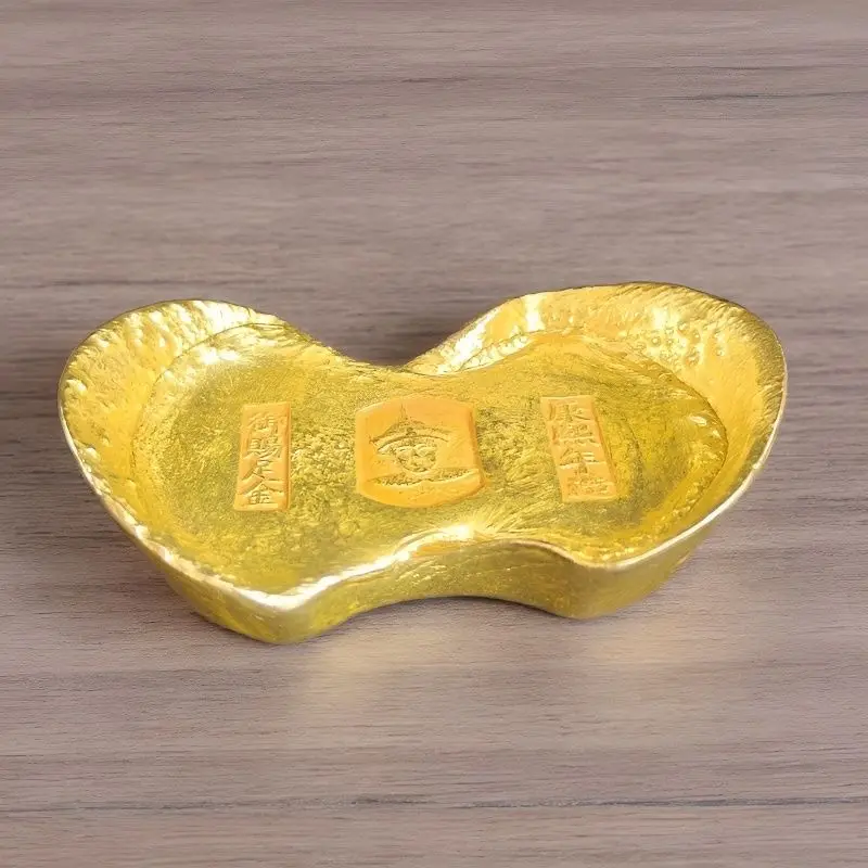 Ingot true Qing Dynasty five emperors bestowed foot ornament solid ingot ingot collection