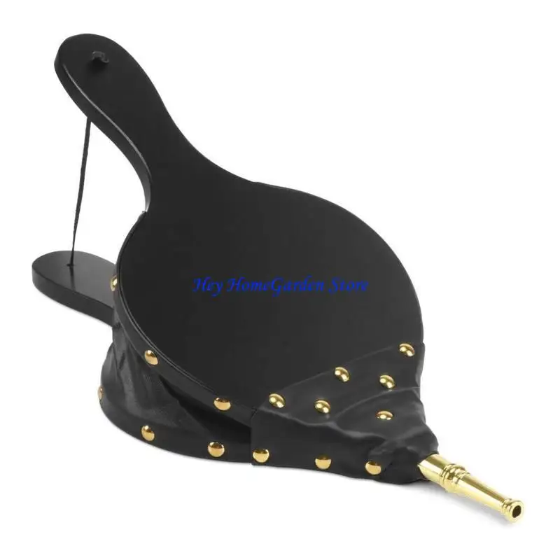 

652F 16 Fireplace Bellows with Hanging Strap Air Blower Nozzle for Outdoor Camping BBQ Tools Accessories