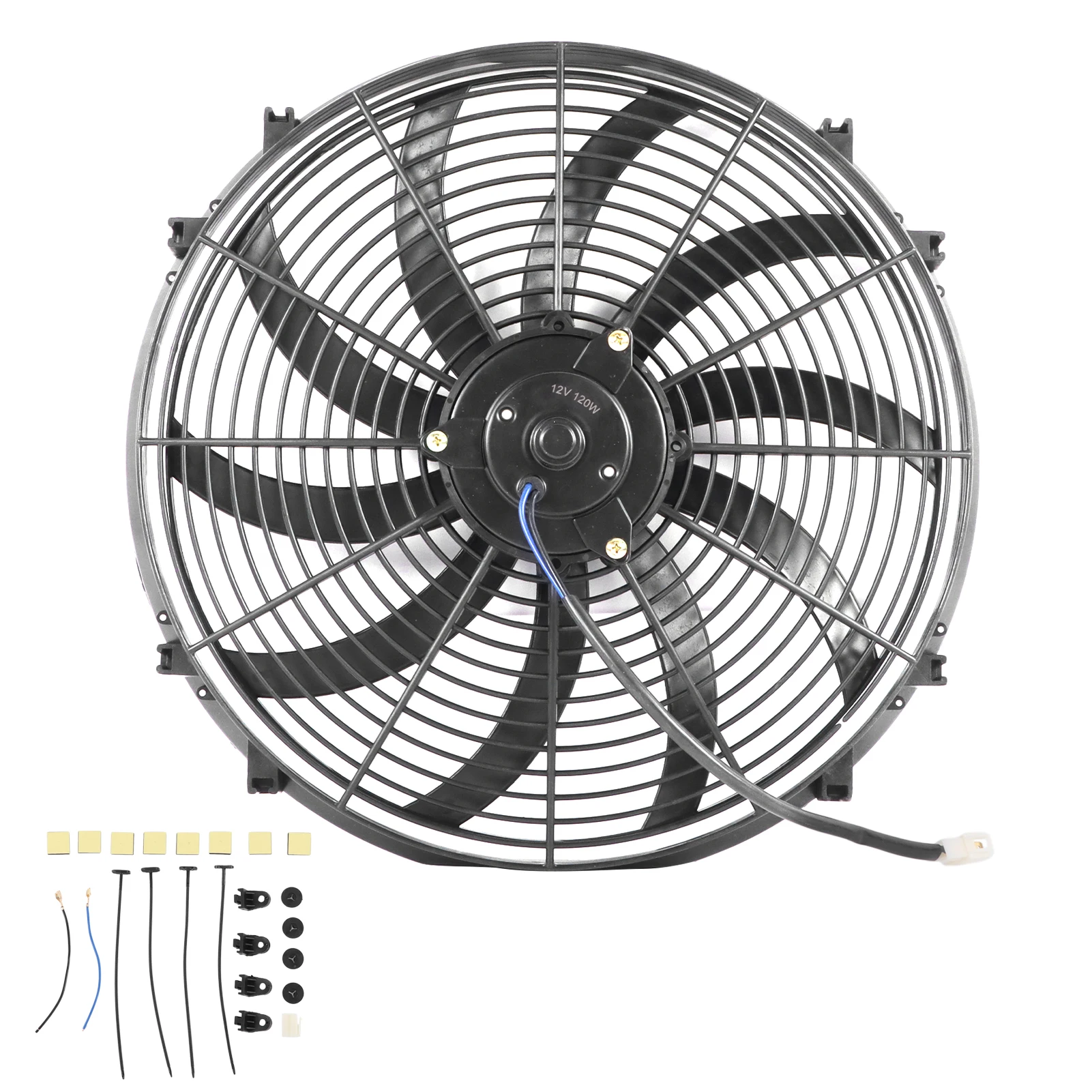 16 Inch Car Air Conditioner Electric Fan 10 Blades Oil Cooler Fan For Truck RV DC 12V