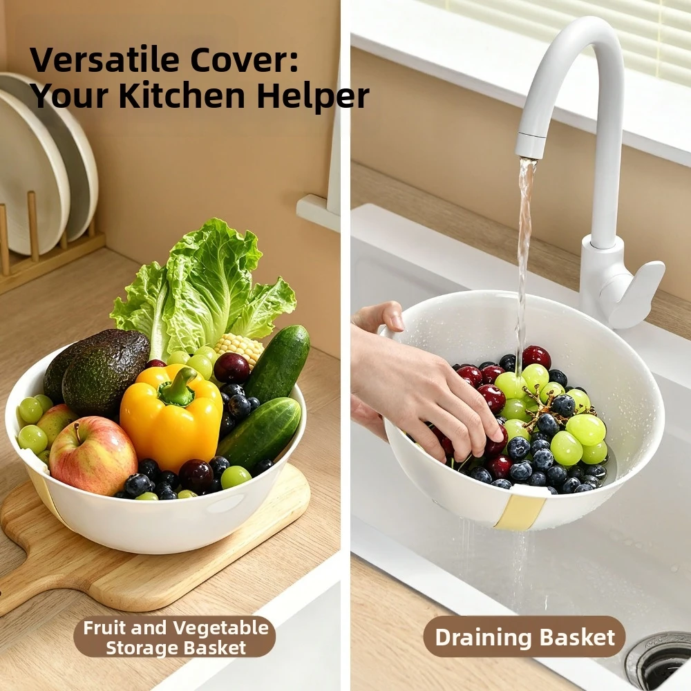 2PCS Anti-Splash Microwave Food Cover Fresh-keeping Oil-proof Splatter Guard Cover Plastic Heat-resistant Dustproof Cover