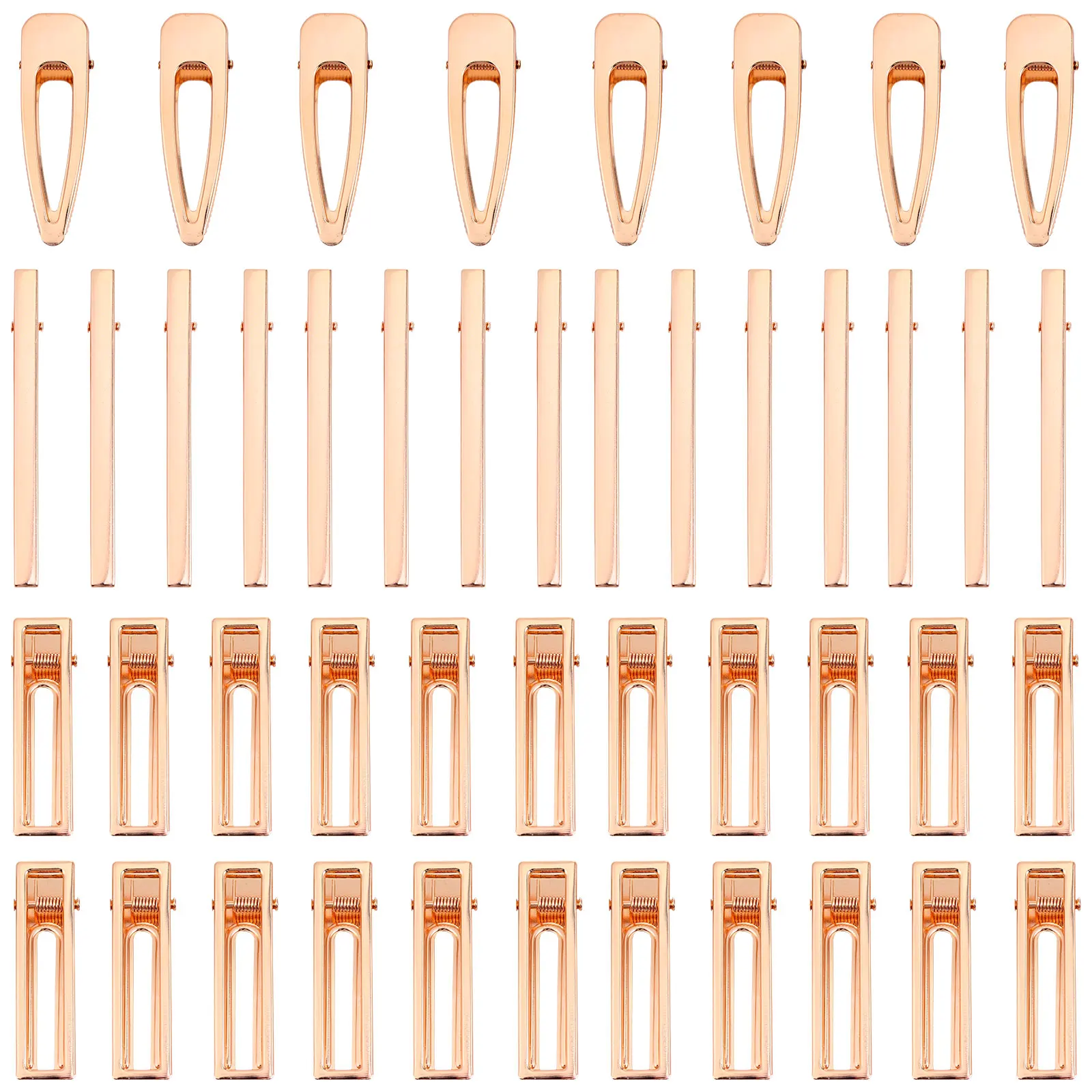 

50 Pcs Hollow Duckbill Clip Hair Barrettes Women Accessories Pearl Alloy Metal Hairpins Elegant Hairstyles DIY