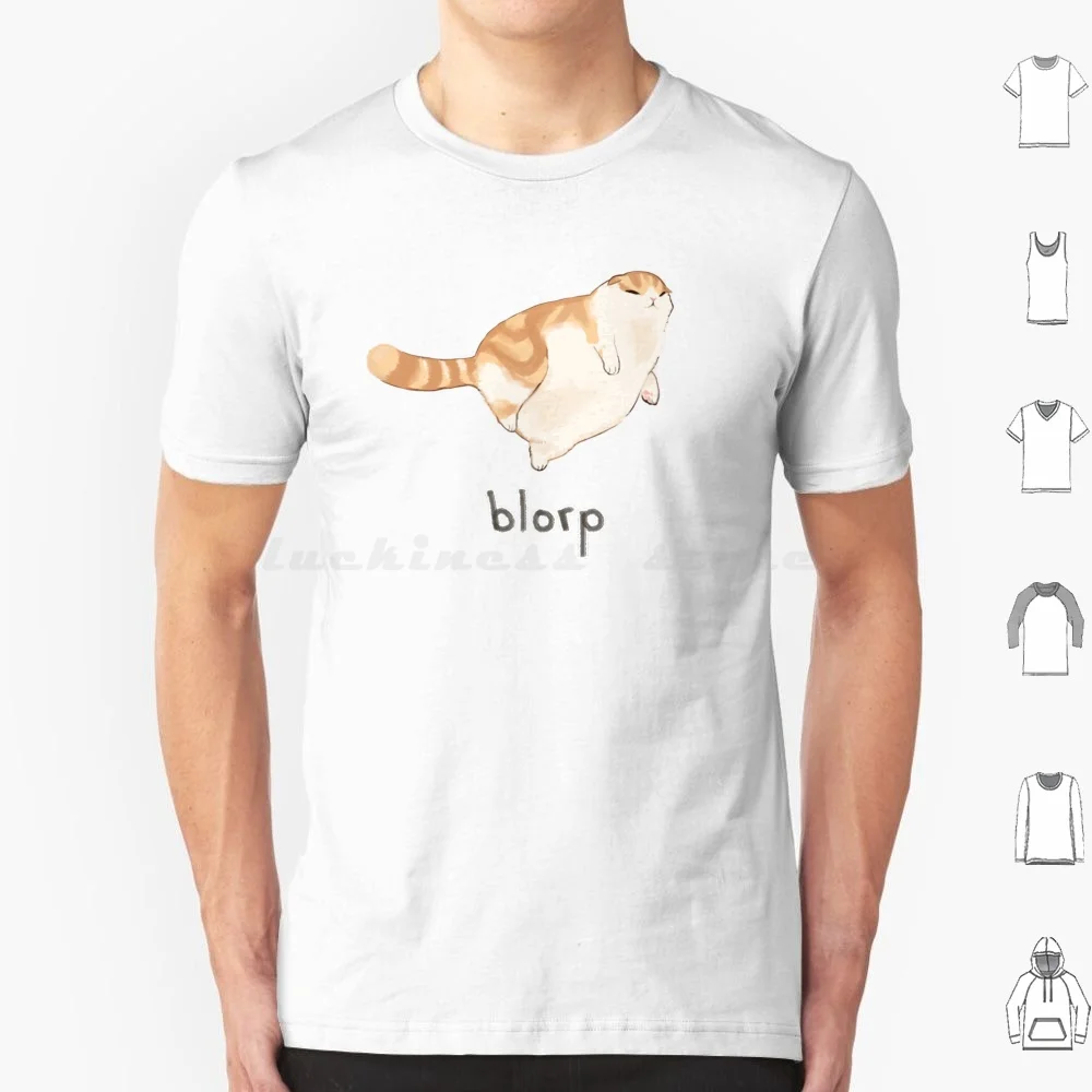 Waffles Blorp T Shirt Big Size 100% Cotton Cat Cute Scottish Fold Cute Cat Waffles The Cat Waffles Kitty Fatty Fat Cat Derpy Cat