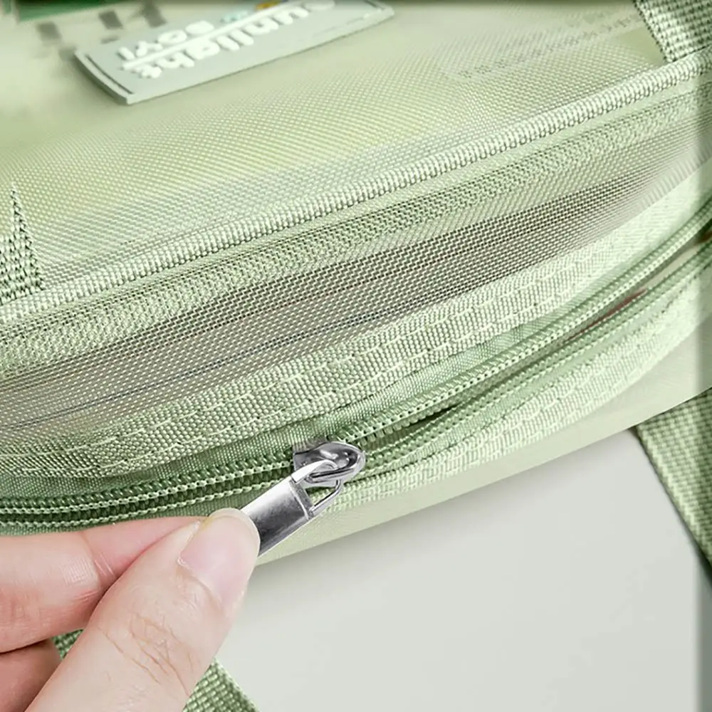 Tas Kantong Ritsleting Jaring Nilon Tas Dokumen Kapasitas Besar Multifungsi Tas Penyimpanan Data Tebal Transparan