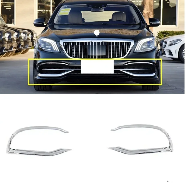 Front bumper chrome trim For Mercedes Benz S Class W222 2018-2020