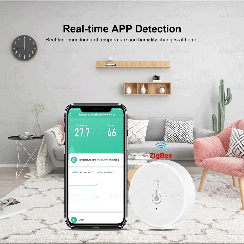 Tuya ZigBee Mini Temperatur- und Feuchtigkeitssensor Innenthermometer-Monitor für die Heimarbeit mit Alexa Google Home Assistant