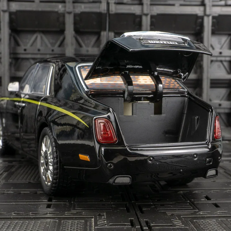 Rolls-Royce Phantom Classic Scale Model Brinquedos de carro para crianças, Diecasts de liga leve e som, veículos puxados, presentes para meninos, 1:20