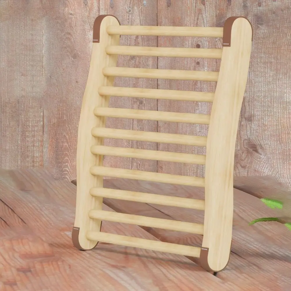 Wooden Sauna Backrest Wave Design Steam Room Back Support Relaxing Ergonomic Accessory For Professional Spa Usage