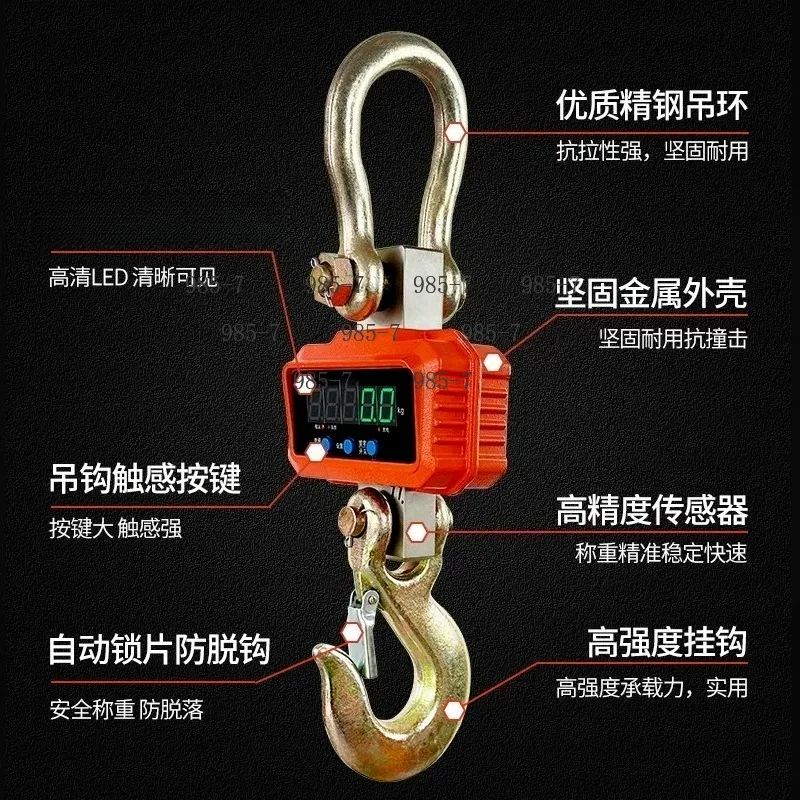 Wireless Printing Hanging Scale, 3T 5tons 10 tons crane hook scale