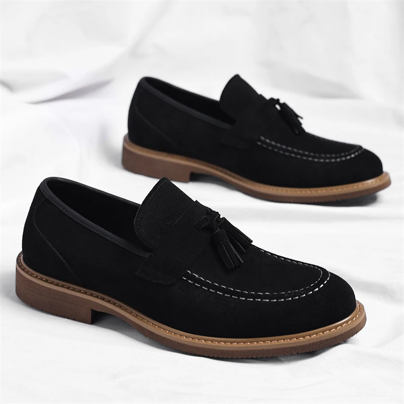 Men Dark Green Patent Velvet Spliced Double Monk Strap Shoes Retro British Platform Loafers Trend Casual Business Slip On Height
