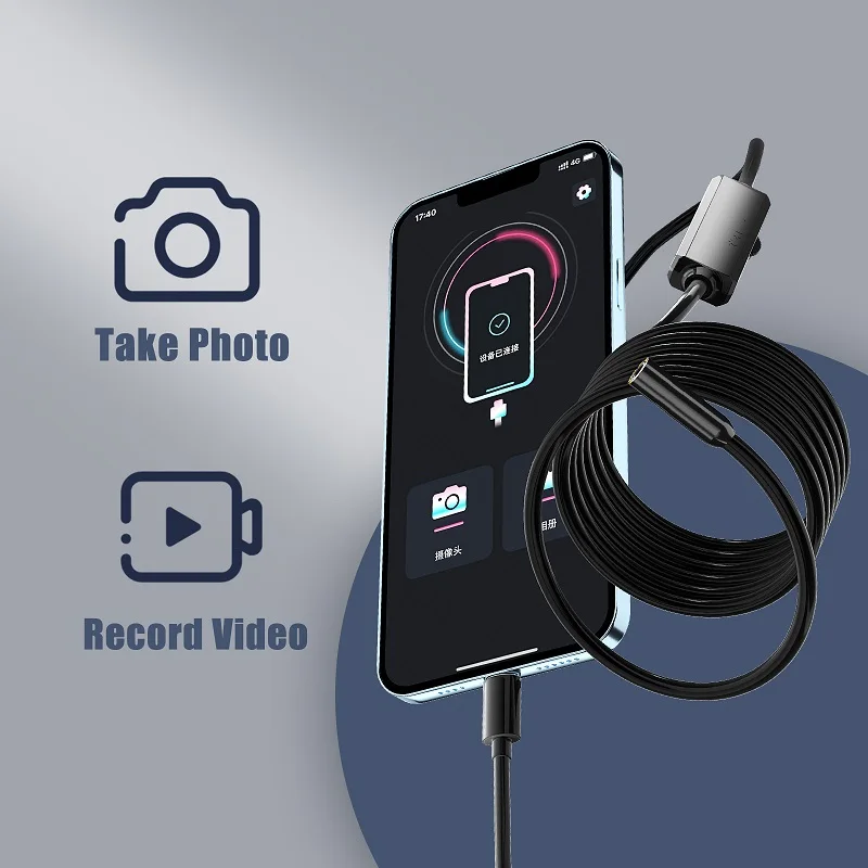 Industrial Endoscope HD960P Wired Camera Direct Connect with IPhone Ipad 8MM5.5.MM Pipe Inspection Borescope IP68 Waterproof LED image 4