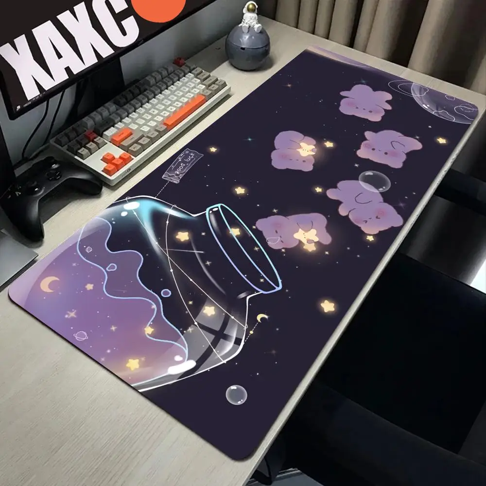 

Little bear starry sky Cute Mouse Pad Oversized XXL National Tide Game Desk Pad Computer Pad Keyboard Pad Desk Anime Mousepad