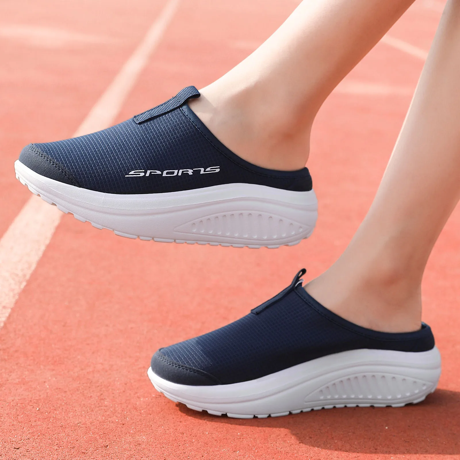2025 New women's slippers, personality half slippers, fashion casual shoes,Platform shoes, light and comfortable, anti-slip wear image 3