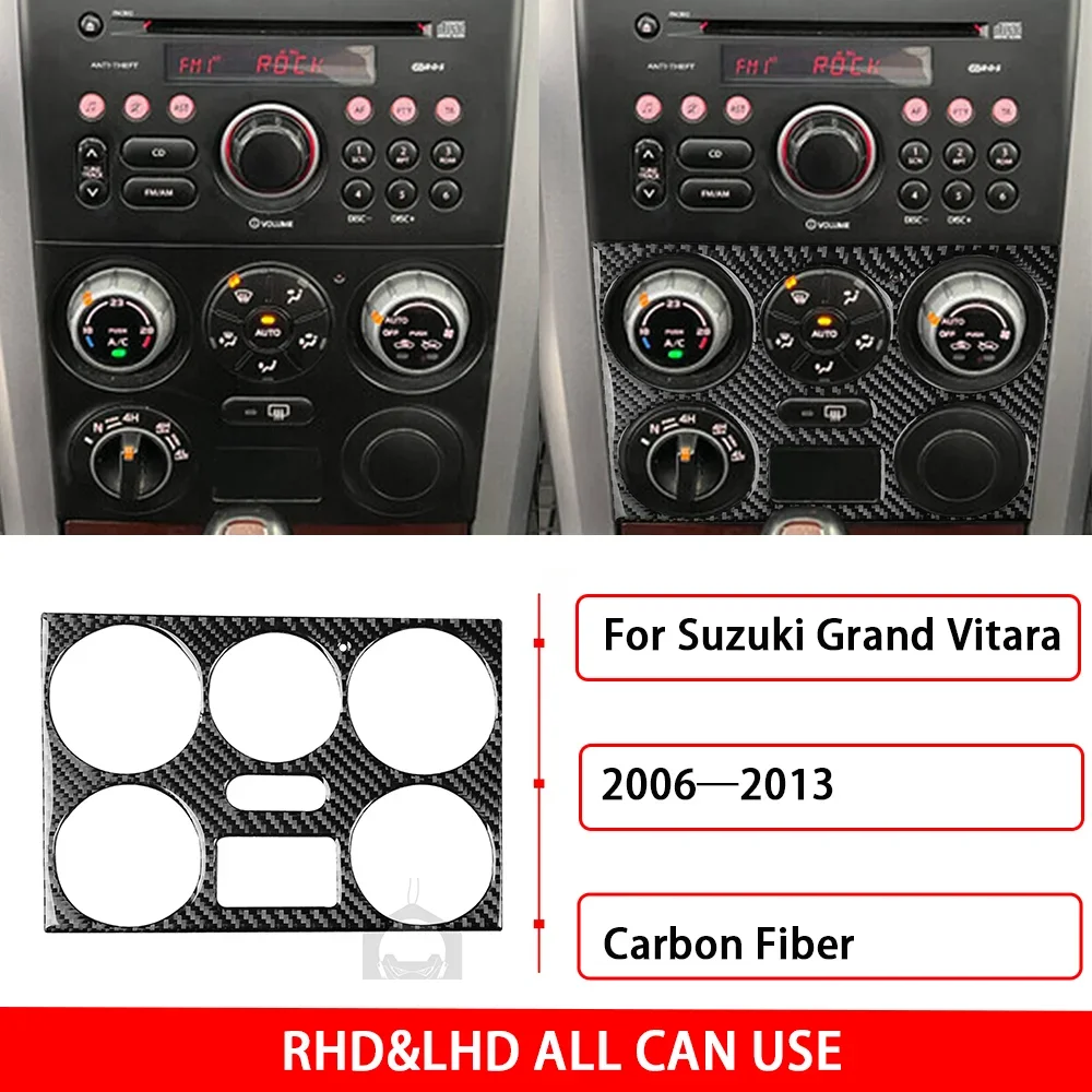 Per Suzuki Grand Vitara 2006—2013 Accessori Auto Vera Fibra di Carbonio Centrale CD Pannello di Copertura Trim Adesivo Decorazione