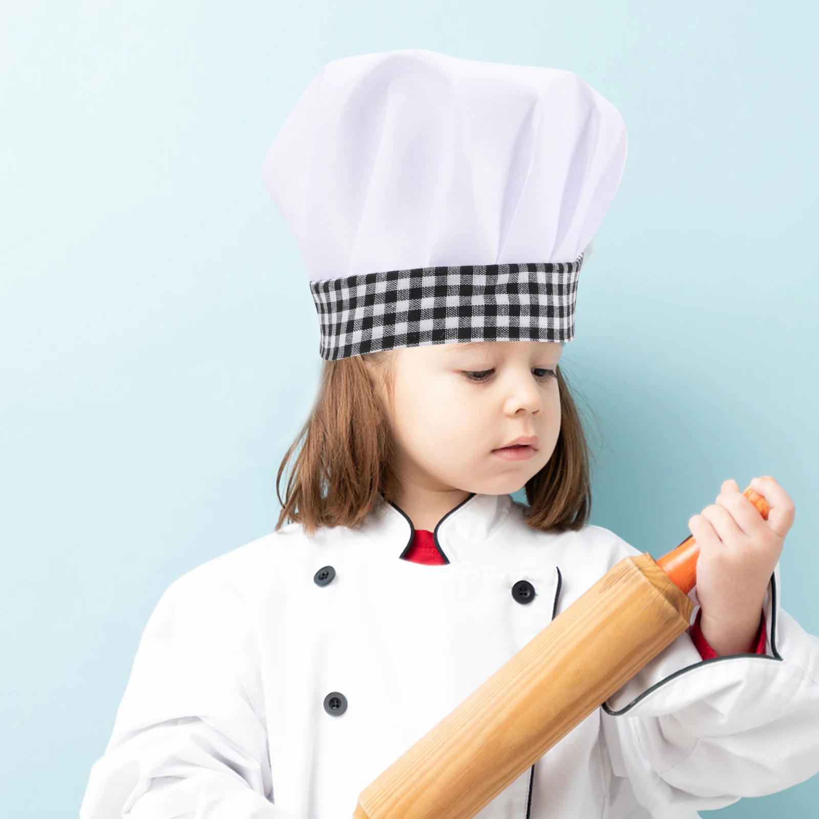 

Kids Chef Costume Breathable Cotton Uniform Hat Coat Outfit Apron Baby Pretend Play Games Career Day Christmas Gifts
