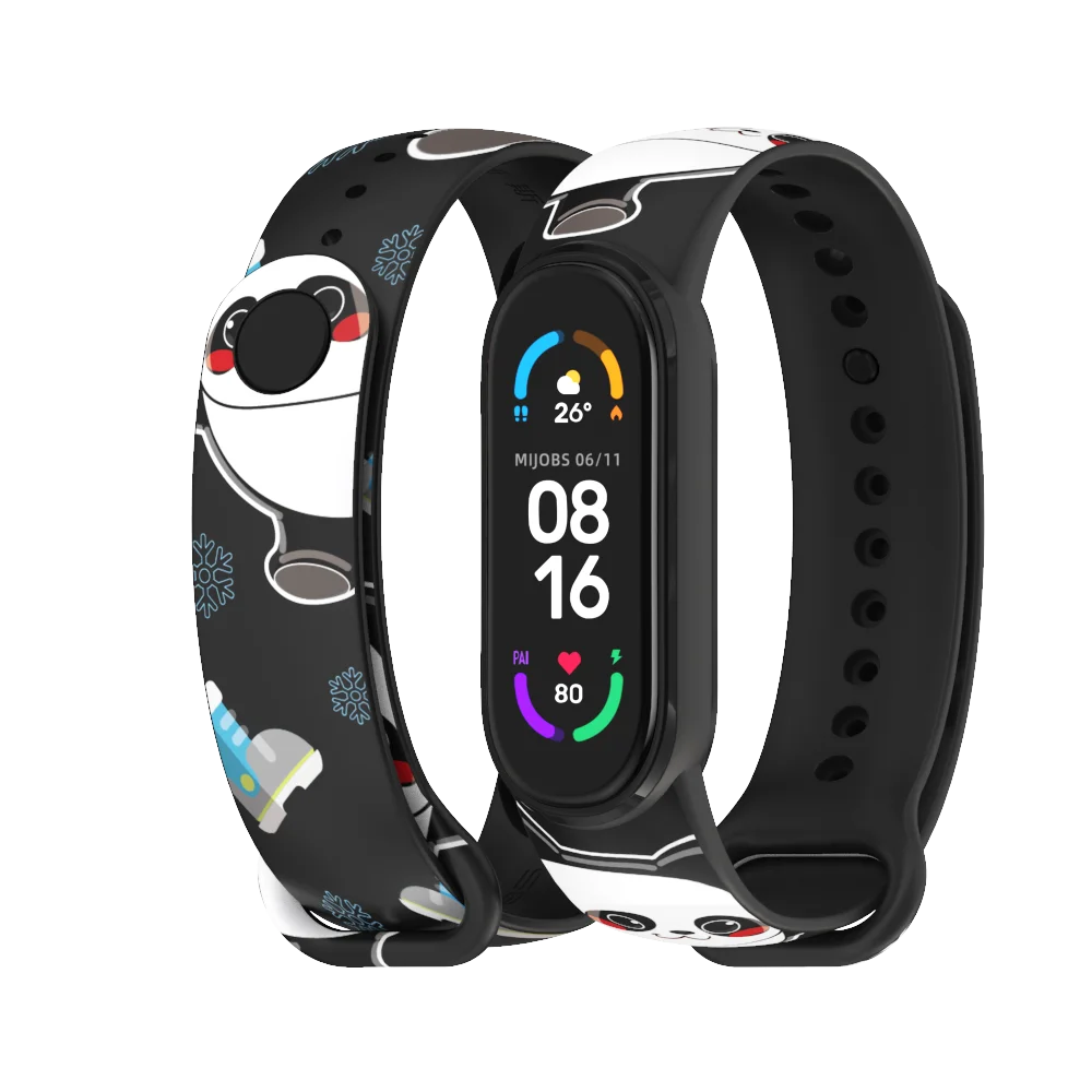 Ремешок для Xiaomi Mi Band 5 6 4 3, силиконовые спортивные часы, сменный браслет в стиле граффити для Amazfi Band 5, браслет Correa NFC