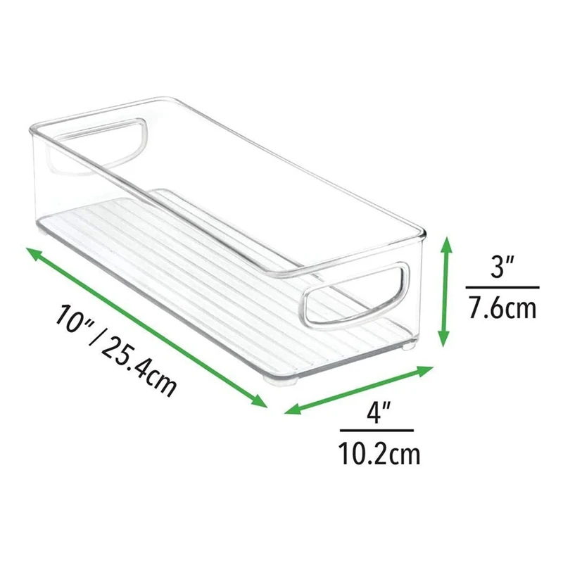 Cubo de plástico apilable para almacenamiento de alimentos, organizador de 2 piezas con asas para despensa de cocina, armario, refrigerador, congelador