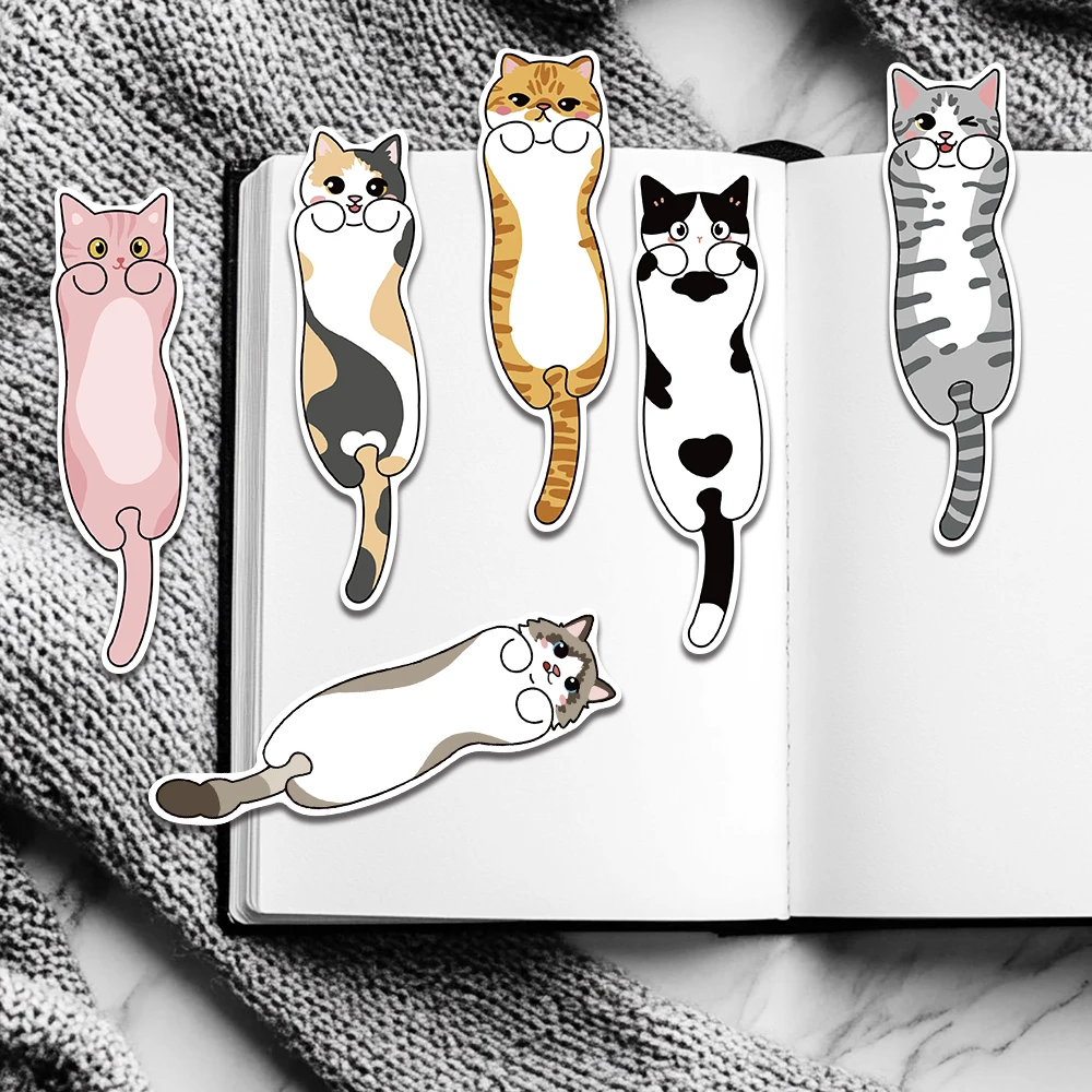 30 قطعة سلسلة الإشارات المرجعية على شكل قطة كرتونية بسيطة محمولة باليد مواد إبداعية فنية قراءة الإشارات المرجعية الورقية إشارات مرجعية ذاتية الصنع