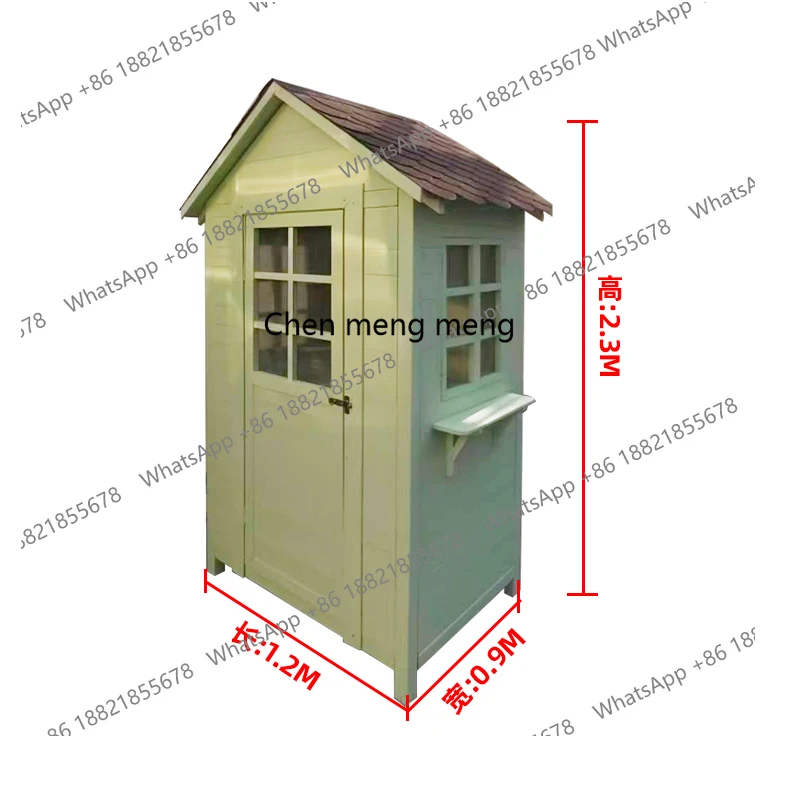 Outdoor, solid wood locker waterproof and sunscreen garden balcony, yard terrace sundries storage cabinet