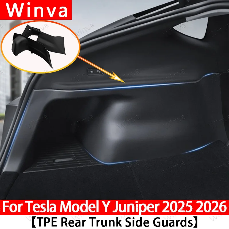 

For Tesla Model Y Juniper 2025 2026 Trunk Side Guards TPE Full Cover Fluff Surface Corner Protection Pads Protector Accessories