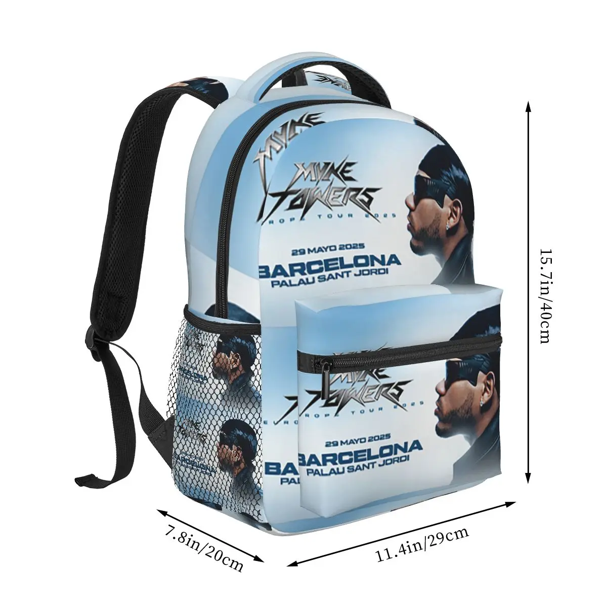 Rapper Myke Towers Europe Tour Backpack Hot Sale Daypack Large Capacity Children BookBag School Bag Shoulder Bags for Men Women