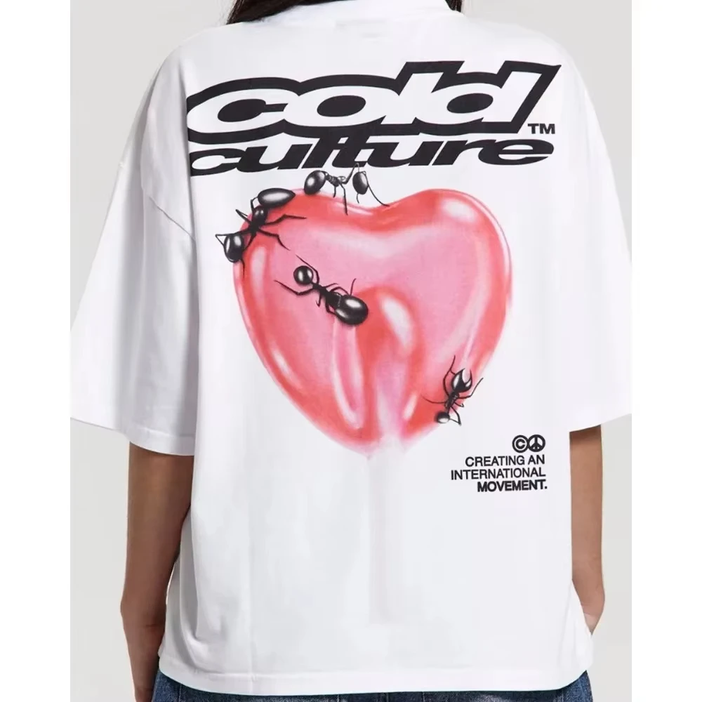 

European American Trendy Brand T-shirts Summer COLD CULTURE Short Sleeves Tee Women Y2K Tee Unisex Short Sleeves Women Clothing