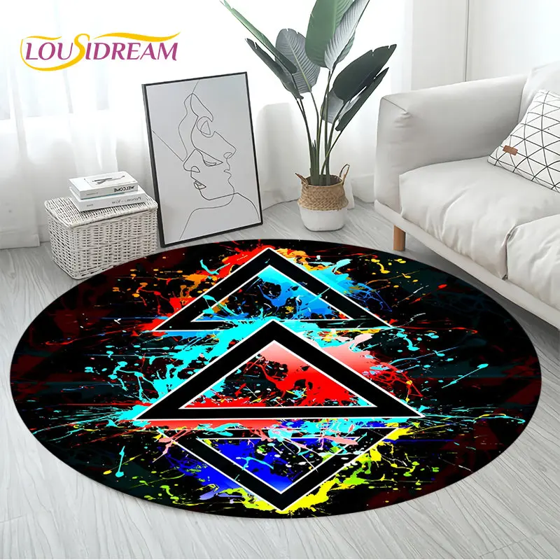 3D Cartoon Gamer Game Controller Area Rug Large,Round Carpet Rug for Living Room Bedroom Sofa Decor,Kid Play Non-slip Floor Mat